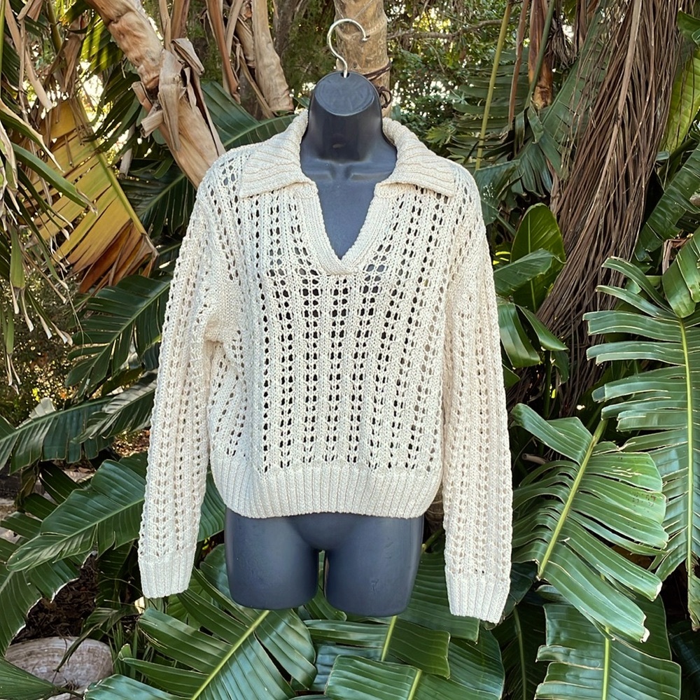 Primark crochet stand up polo collar, top or sweater